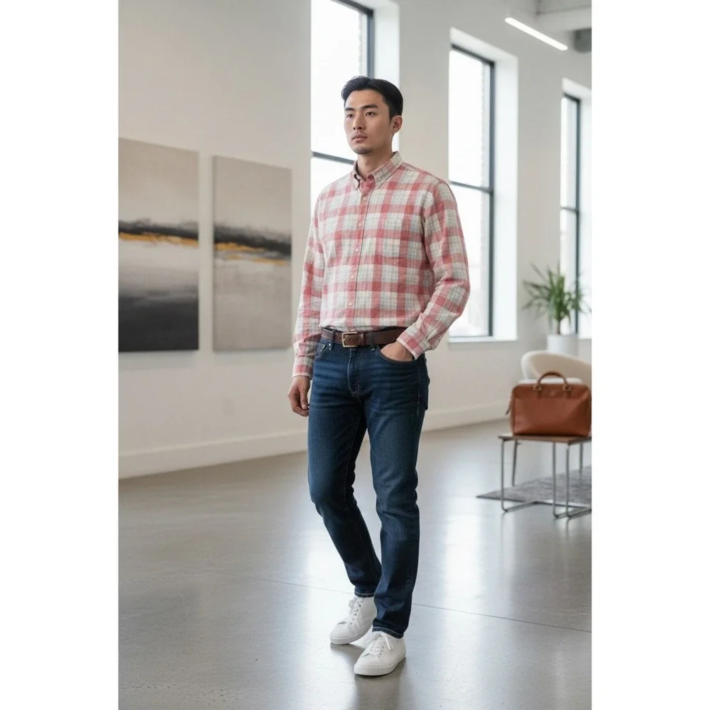 J. Crew Men's XL Tartan Plaid Long Sleeve Button-Down Shirt Casual Indian madras